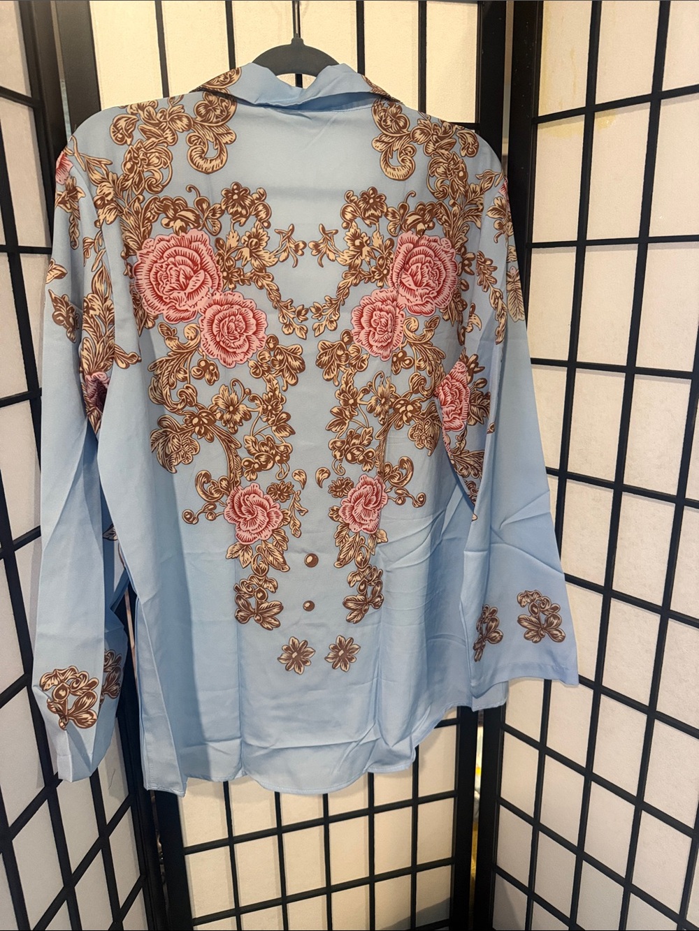 Sky Blue Floral Button-Down Shirt - Picture 2 of 5